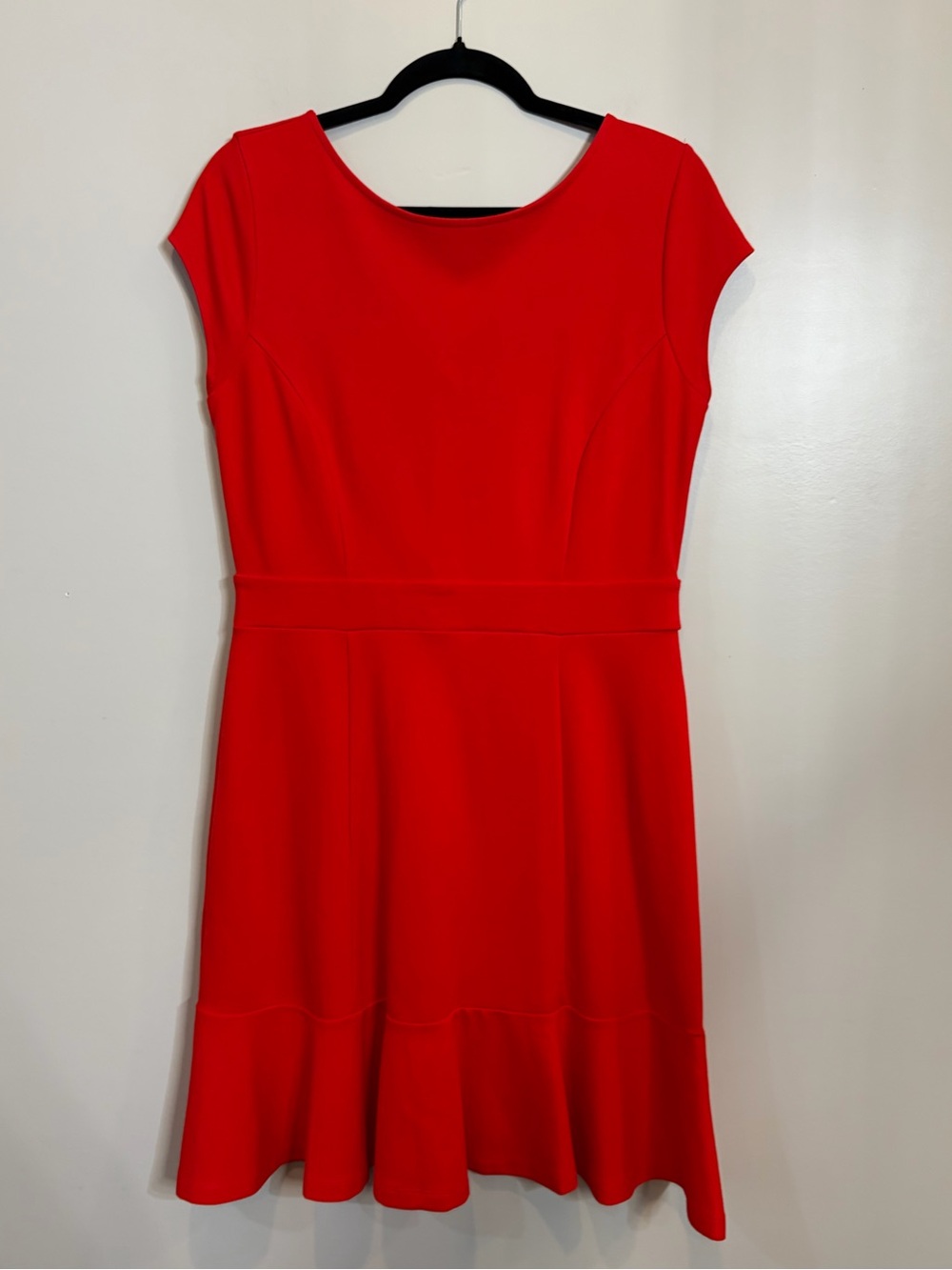 LOFT Red Cap Sleeve Fit & Flare Midi Dress